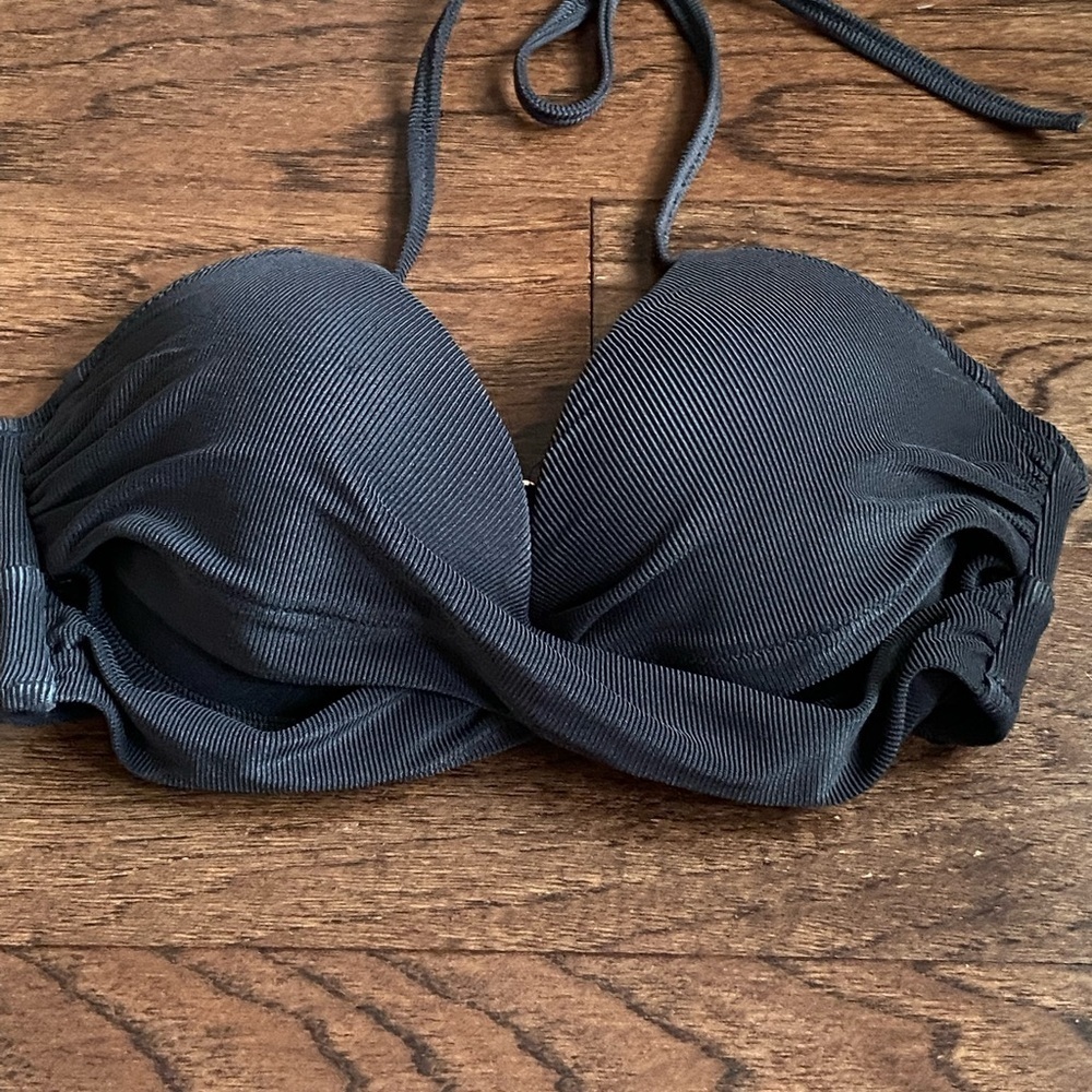 NWT Black Halter Bikini Top - Picture 3 of 6